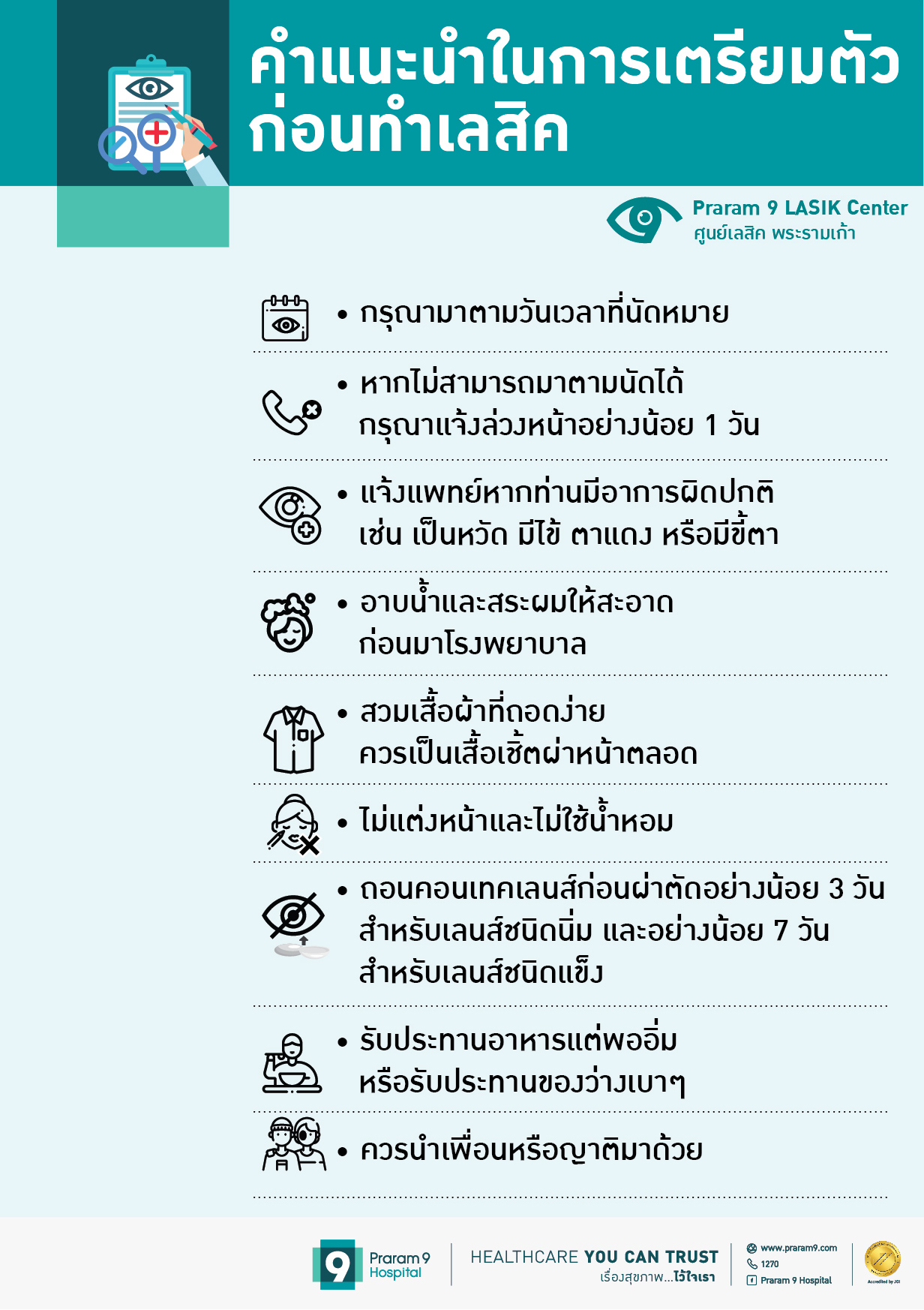 คำแนะนำการปฏิบัติตัวก่อน-หลัง ทำเลสิค