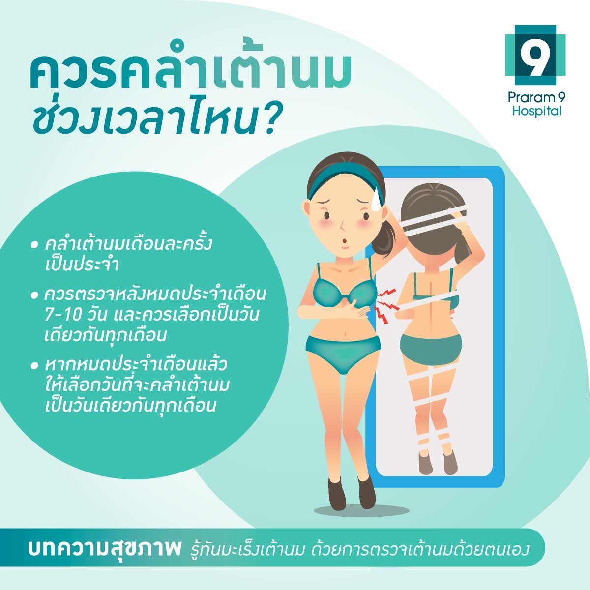 การตรวจเต้านมด้วยตนเอง ควรตรวจช่วงเวลาไหน